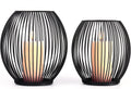 Outdoor Candle Holder Decor Set - Black Candle Holder - Candles Holders for Table Centerpiece - Hurricane Candles Holder for Pillar Candles Cage Candle Holders Black Wire Decorative