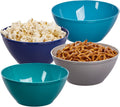 Fresco 6-Inch Plastic Bowls for Cereal or Salad | Set of 8 in 4 Coastal Colors